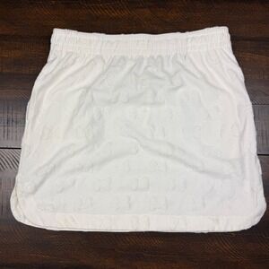 Disney Minnie Mouse Embossed Bow Terry Cloth Mini Skirt White S Coquette Pockets